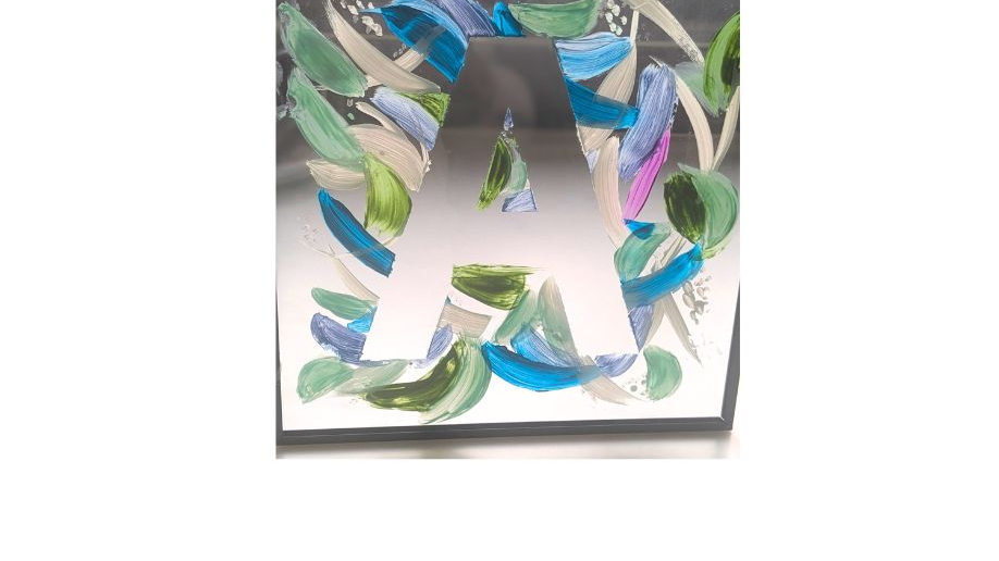 Open Studios North Fife - Painting a monogram on glass