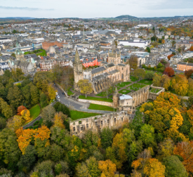 Aerial view of Dunfermline in the Autumn