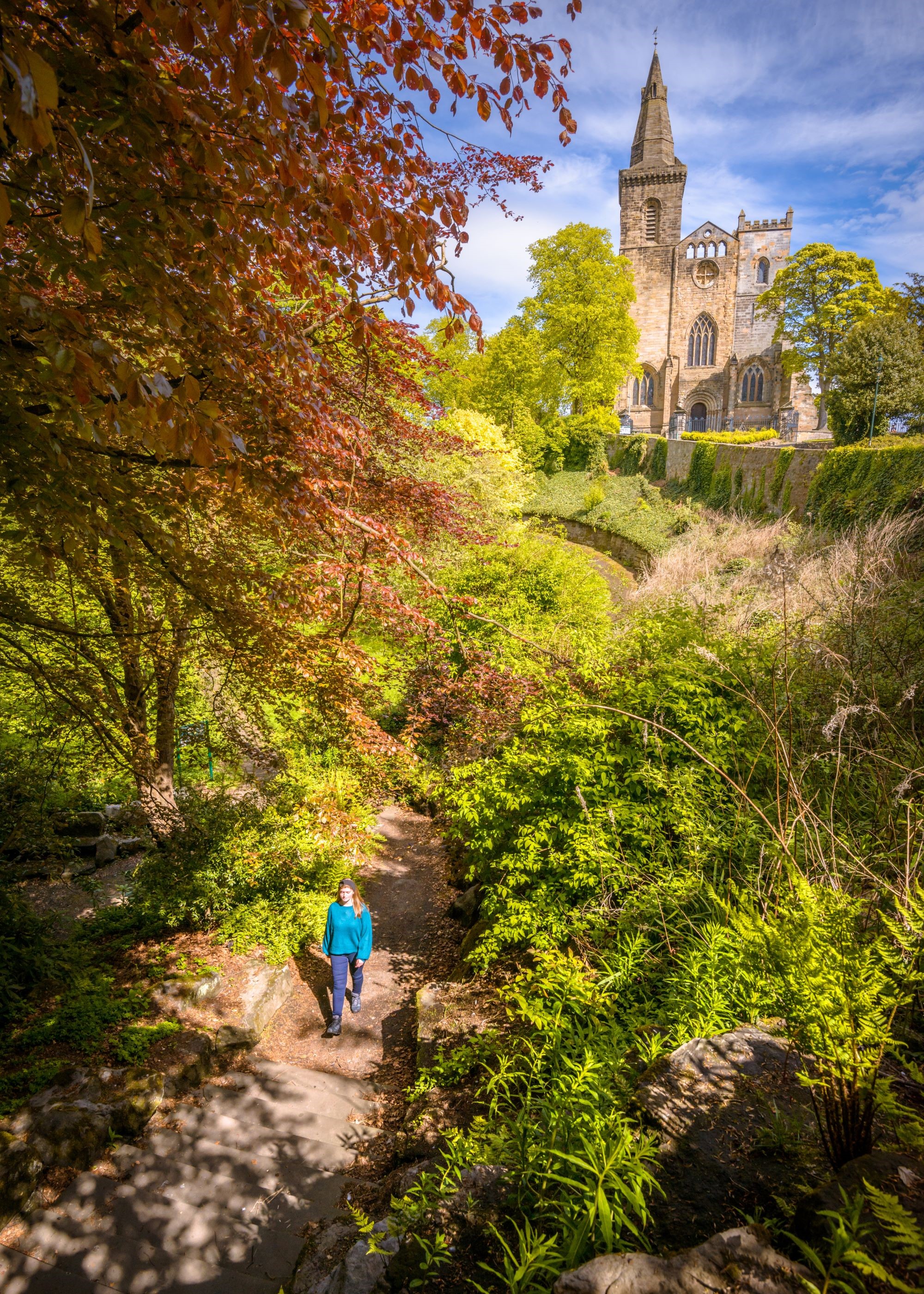 Pittencrieff Park with the Abbey